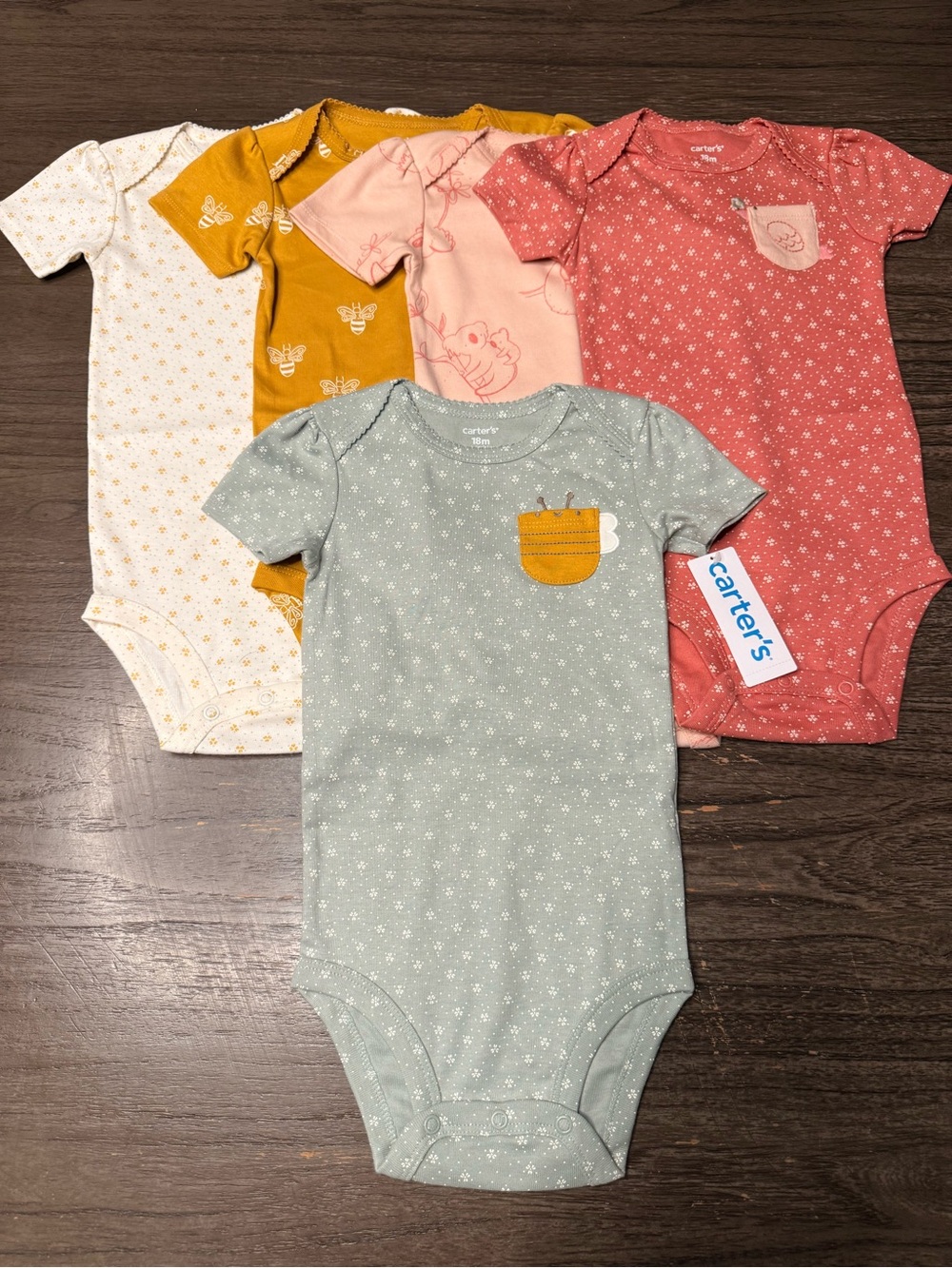 Carter's Multi-Color Floral One-Piece Bodysuits (5 Pack)